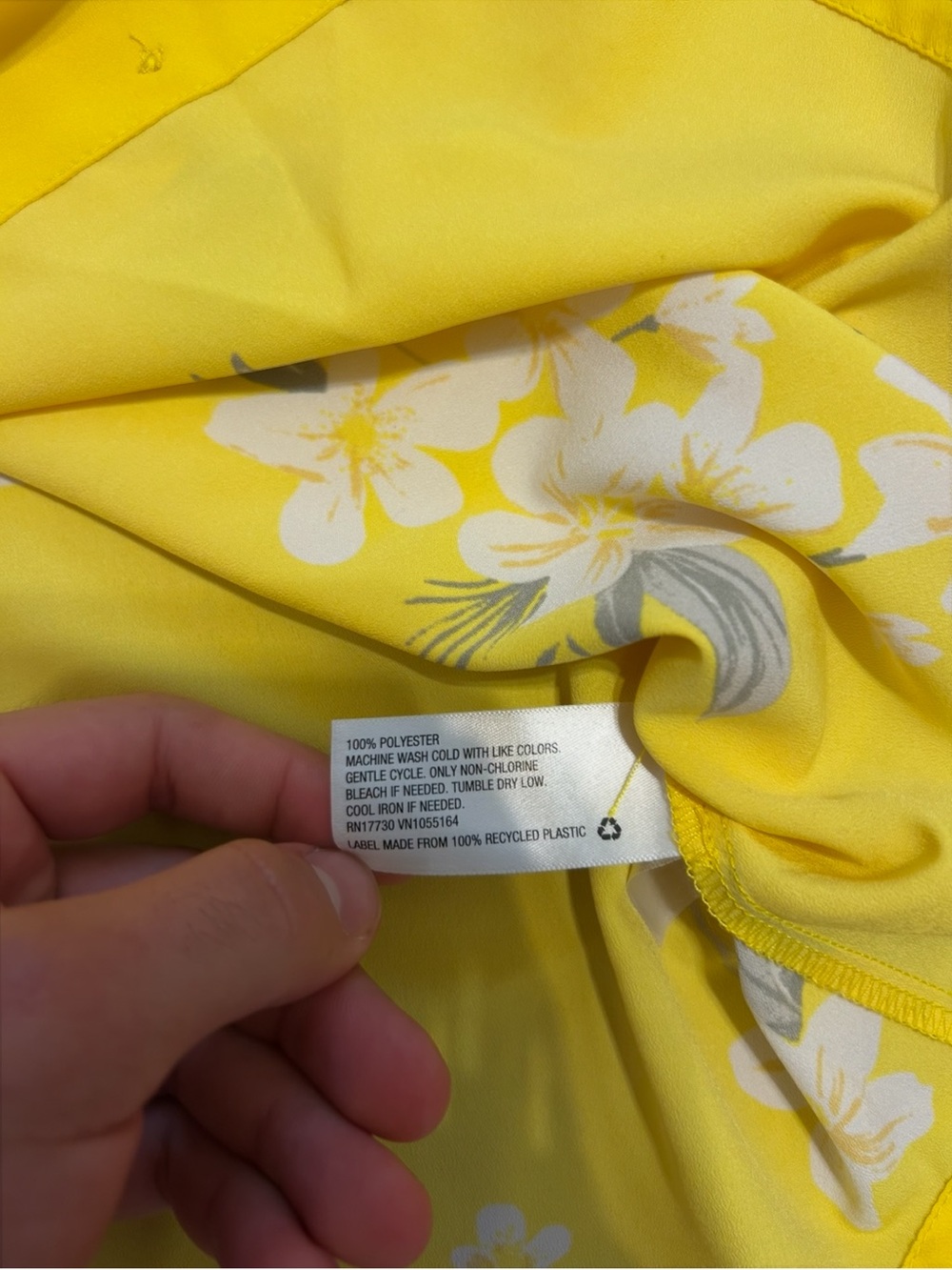 A New Day Yellow Floral Ruffle-Sleeve Button Front Blouse - Picture 5 of 7